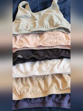 Fruit Of The Loom Girls Cotton Blend Sport Bras - Assorted Colors Set Of 6